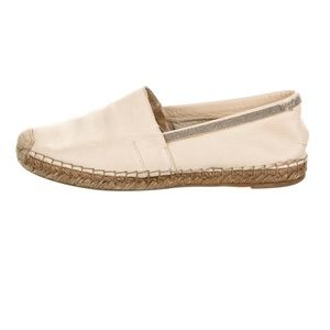 BRUNELLO CUCINELLI Cream Leather Monili Espadrille Flats Sz IT40/US10